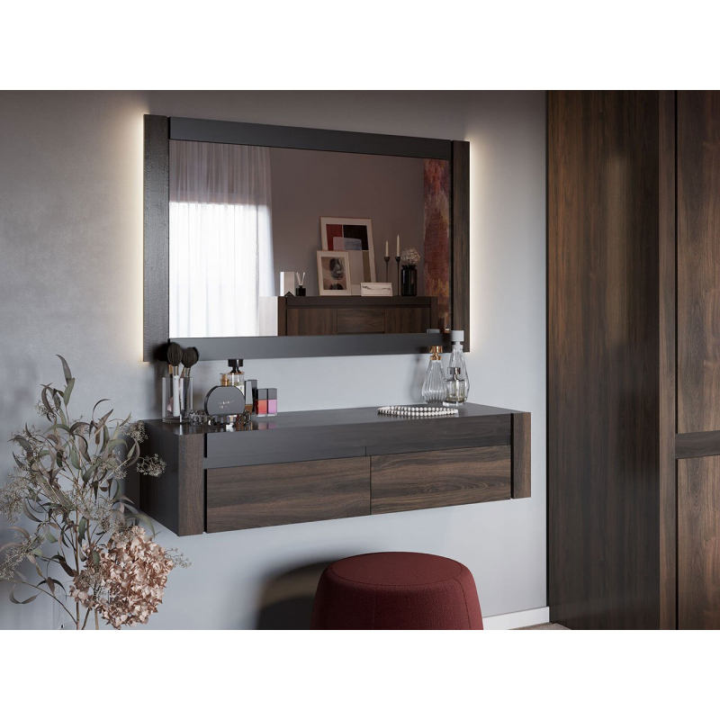 Závěsný toaletní stolek Notte NT-08 + Závěsné zrcadlo Notte NT-09