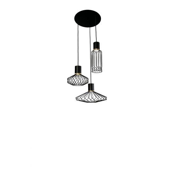 Industriální lampa Pico černo - zlatá III 8863