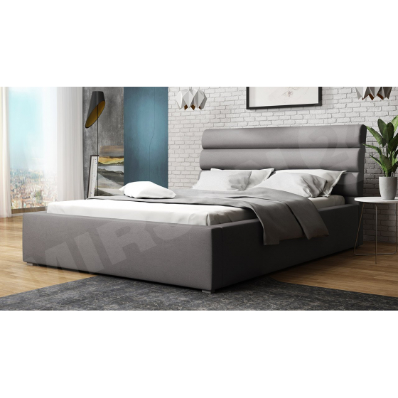 Čalouněná postel s úložným prostorem a roštem Exorim