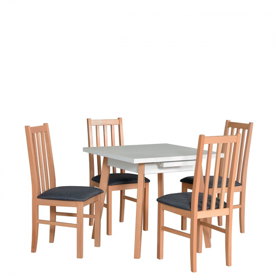 Rozkládací čtvercový stůl se 4 židlemi - AL39