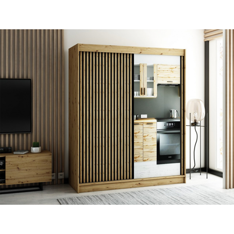 Šatní skříň se zrcadlem Tigori 2 180 cm