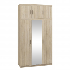 Šatní skříň se zrcadlem Melen 3D + nástavec