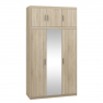 Šatní skříň se zrcadlem Melen 3D + nástavec