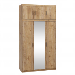 Šatní skříň se zrcadlem Melen 3D + nástavec