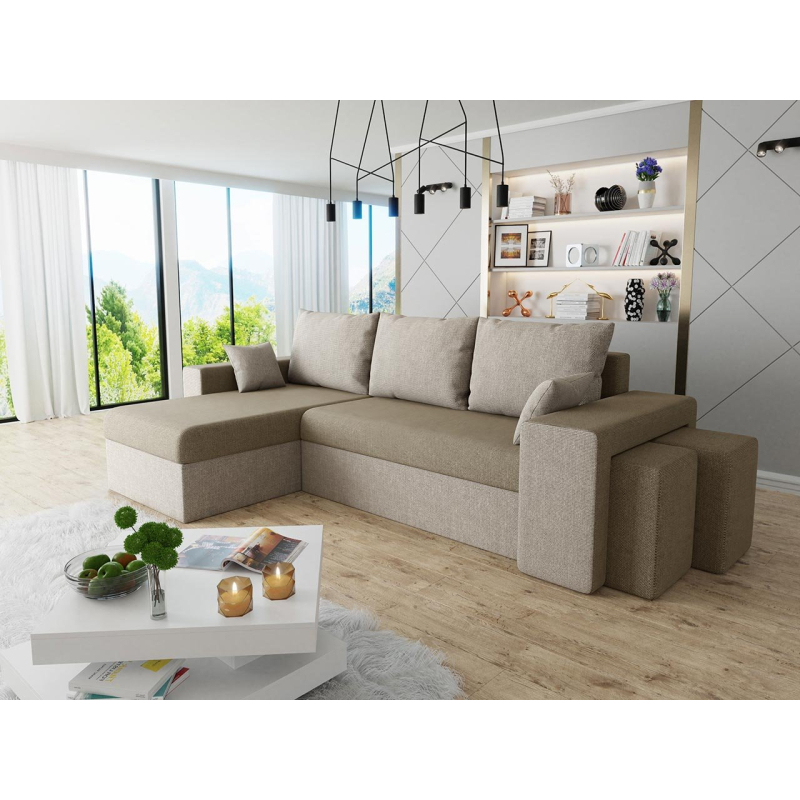 Rohová sedací souprava s taburetkami Tirozi Lux