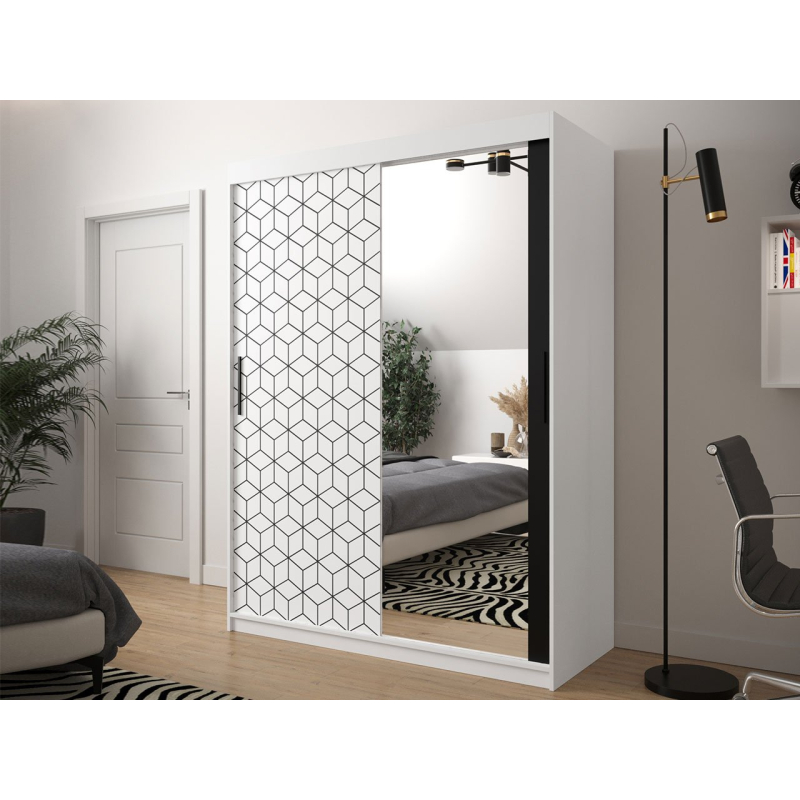 Šatní skříň s posuvnými dveřmi se zrcadlem Arituda II 150