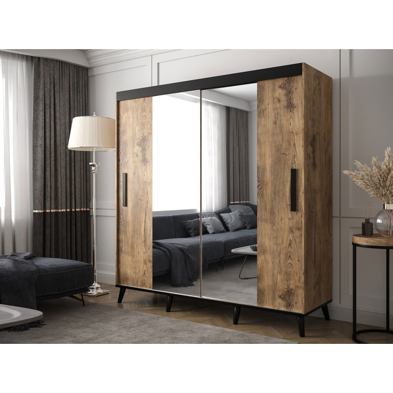 Dvoudveřová šatní skříň se zrcadlem Kretisa T1 200