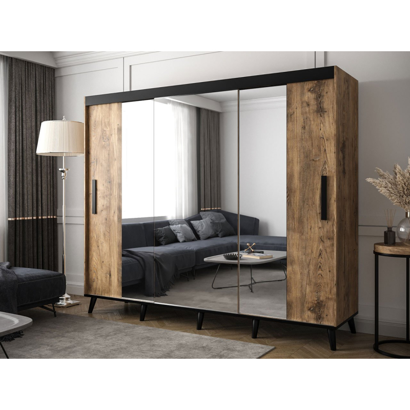 Třídveřová šatní skříň se zrcadlem Kretisa T2 250