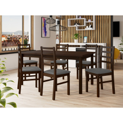 Rozkládací jídelní stůl se 6 židlemi AL02