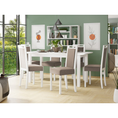 Rozkládací jídelní stůl se 6 židlemi AL10