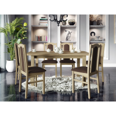 Rozkládací jídelní stůl se 6 židlemi AL06