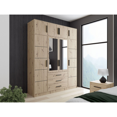 Šatní skříň se zrcadlem Korku D4