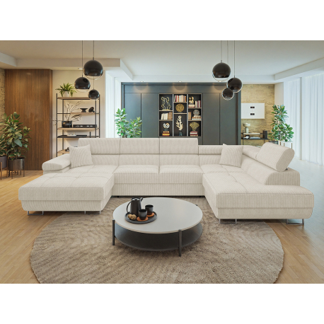 Rohová rozkládací sedačka ve tvaru U Torezio Bis S