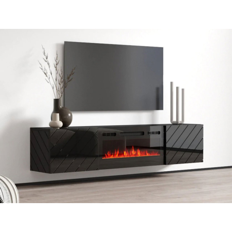 TV skříňka s krbem Pinito