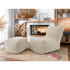 Křeslo Sezerto s manšestrovou podnožkou Zanfare