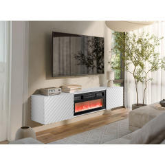 TV skříňka/stolek s krbem Josito