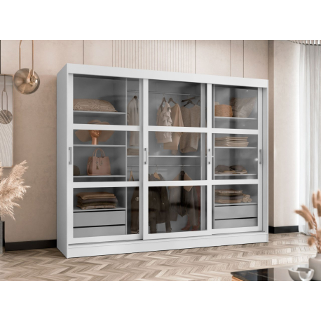 Třídveřová šatní skříň Wenera 250