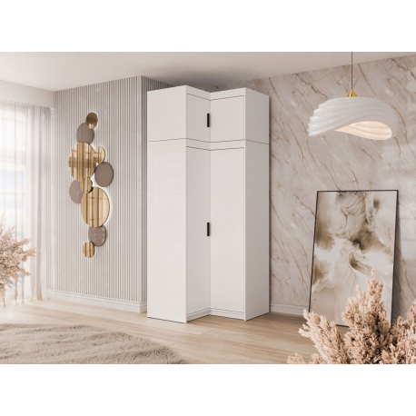 Rohová šatní skříň Melen 2D + nástavec
