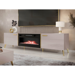 TV skříňka s krbem Rostiw 2D EF