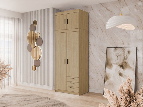 Šatní skříň Melen 2D3S + nástavec