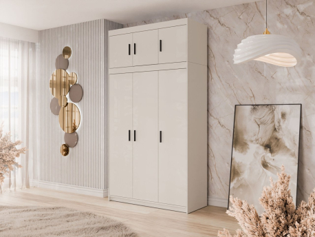 Šatní skříň Melen 3D + nástavec