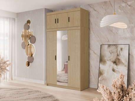 Šatní skříň se zrcadlem Melen 3D + nástavec