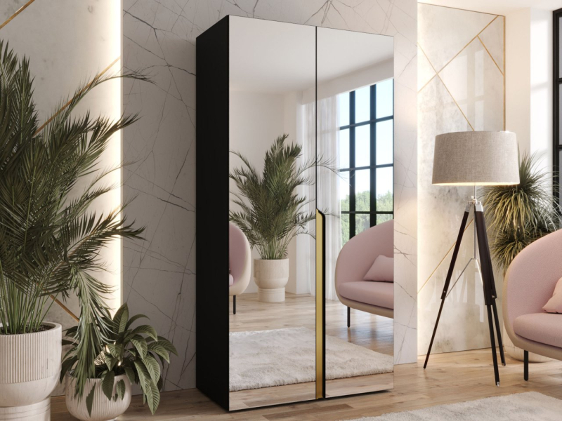 Šatní skříň se zrcadlem Frokow 3 100 cm